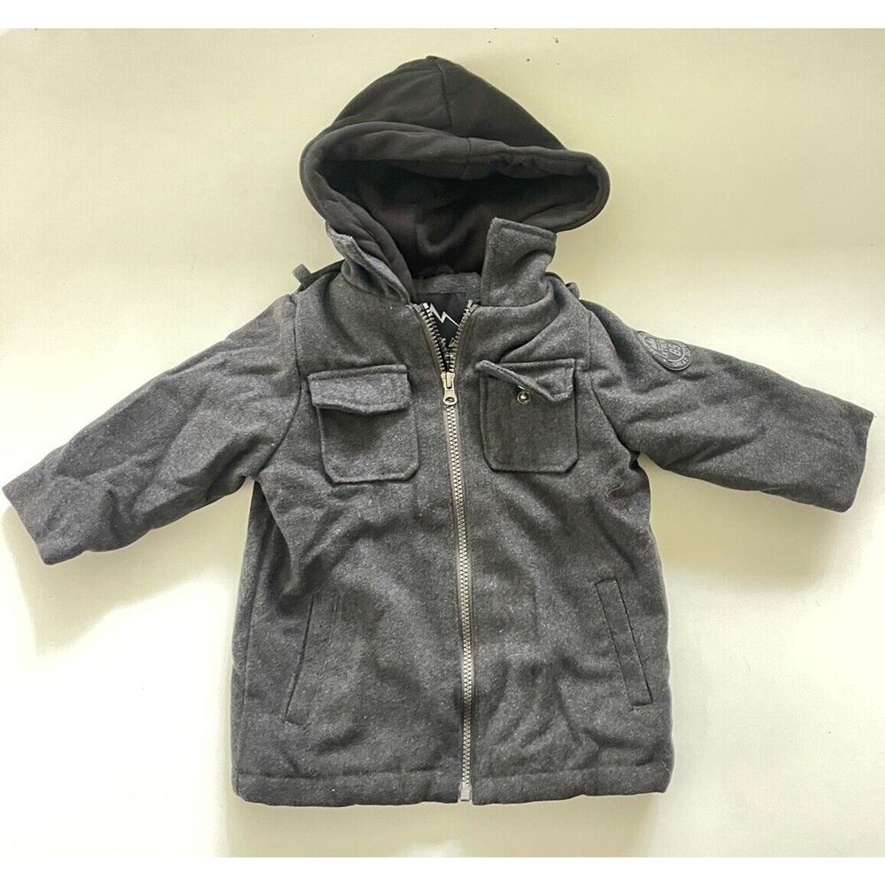 Extreme Outfitters Gray Double Zipper Hooded Coat Kids Zip Size 2T